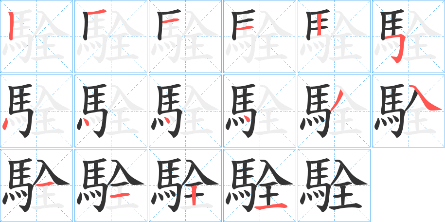 駩字的笔画顺序