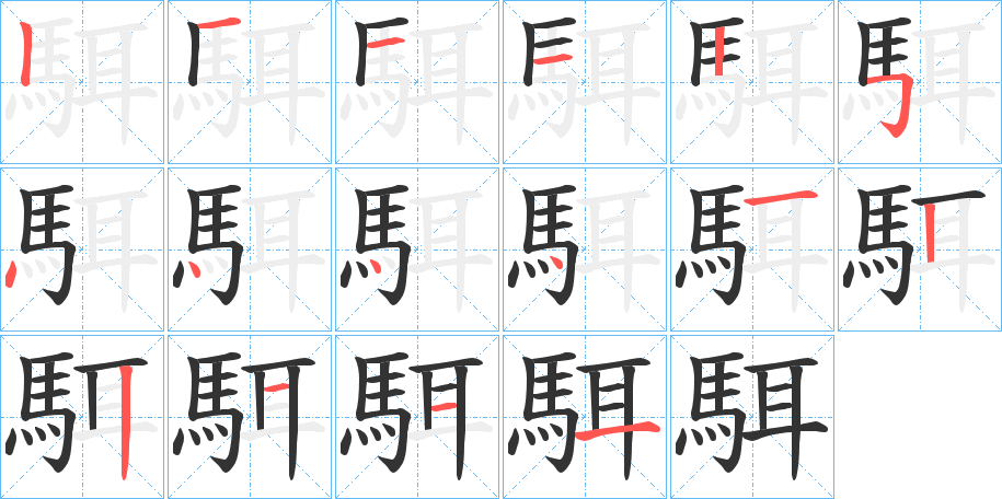駬字的笔画顺序
