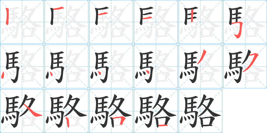 駱字的笔画顺序