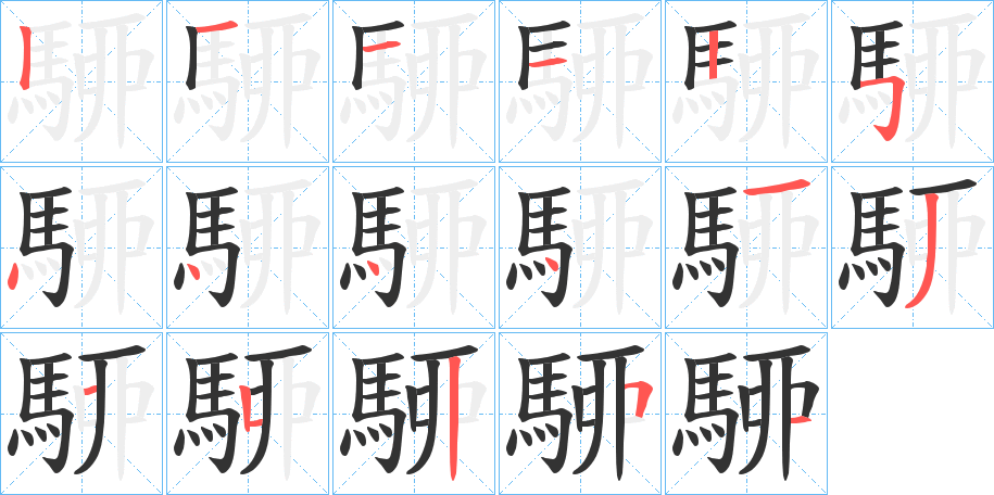 駵字的笔画顺序
