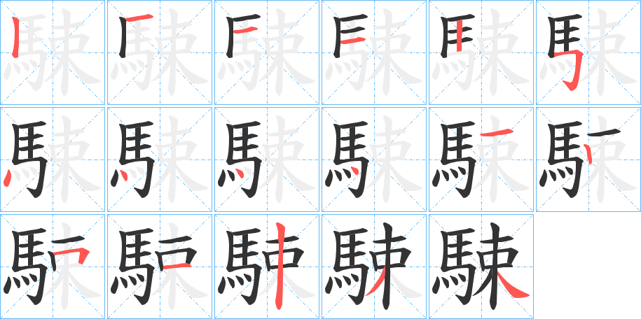 駷字的笔画顺序