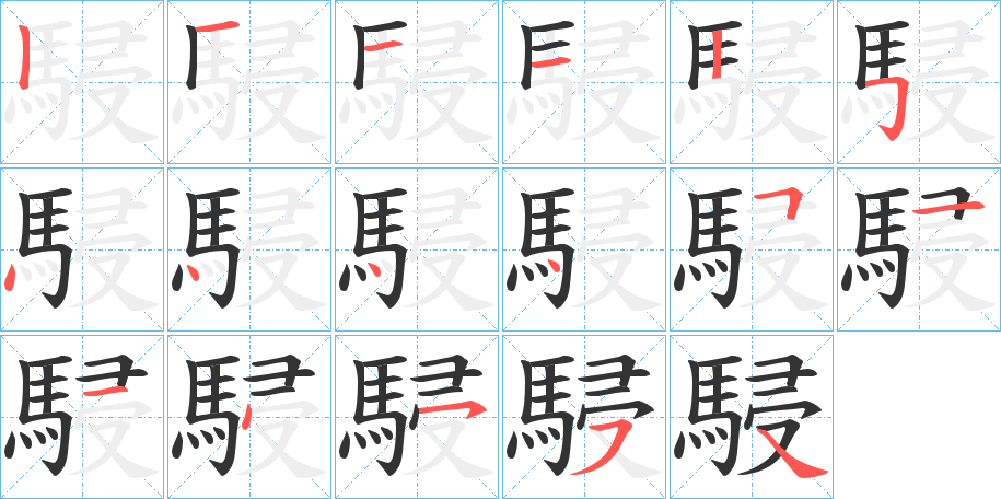 駸字的笔画顺序