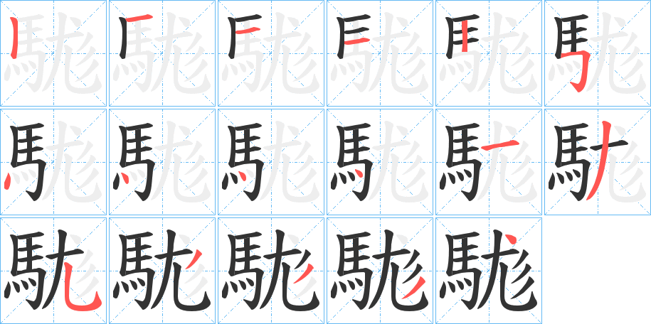 駹字的笔画顺序