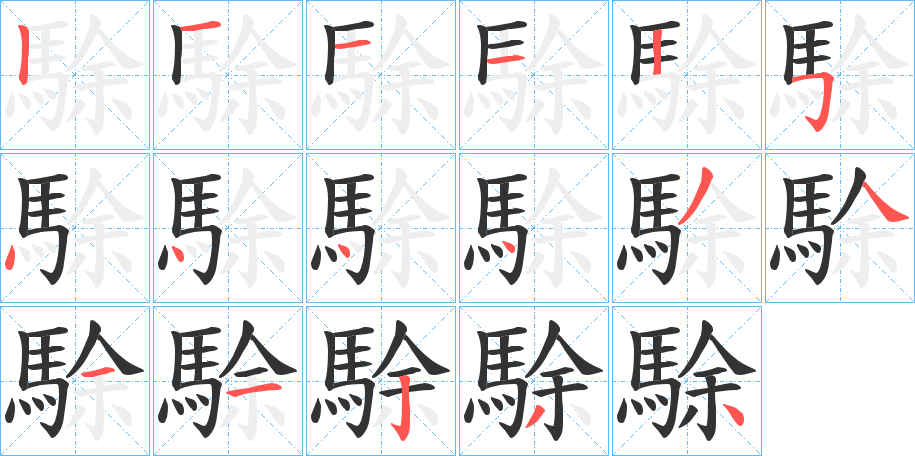 駼字的笔画顺序