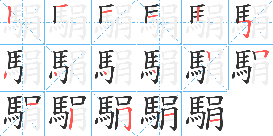 駽字的笔画顺序