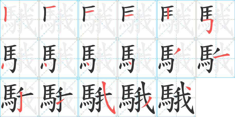 騀字的笔画顺序
