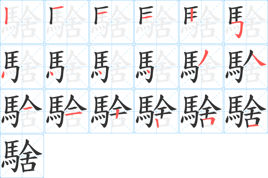 騇字的笔画顺序