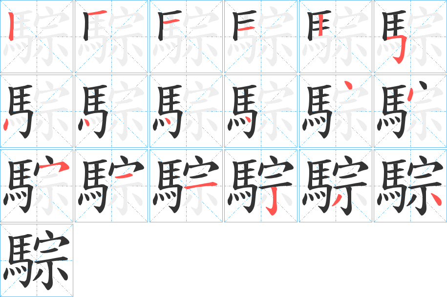 騌字的笔画顺序