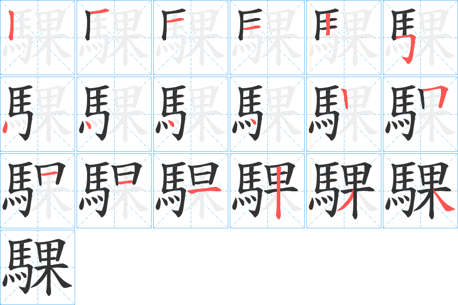 騍字的笔画顺序