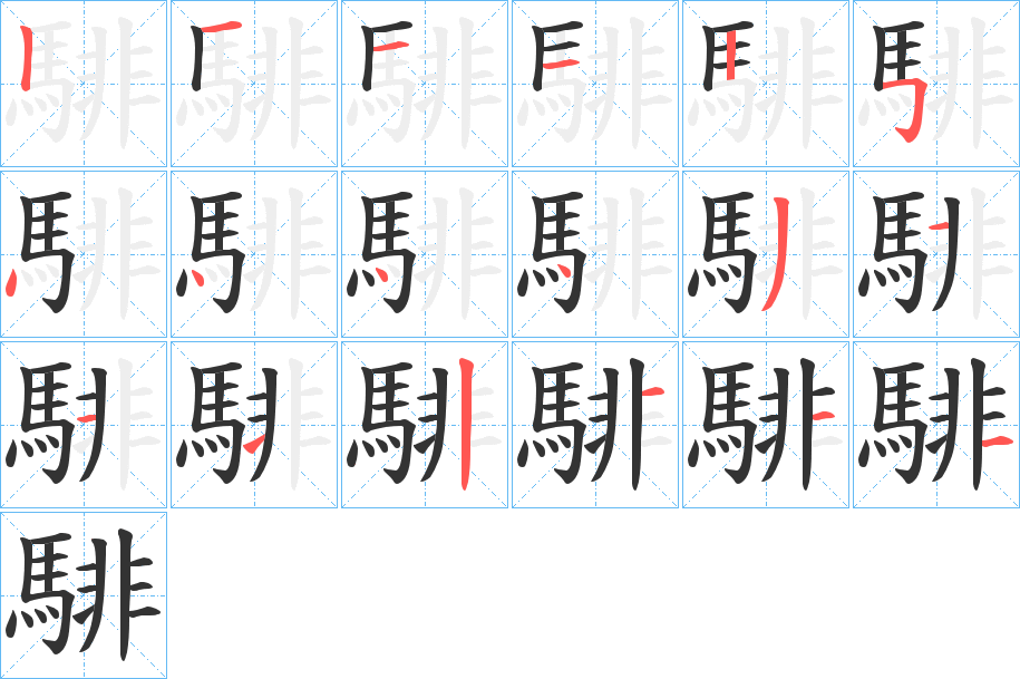 騑字的笔画顺序