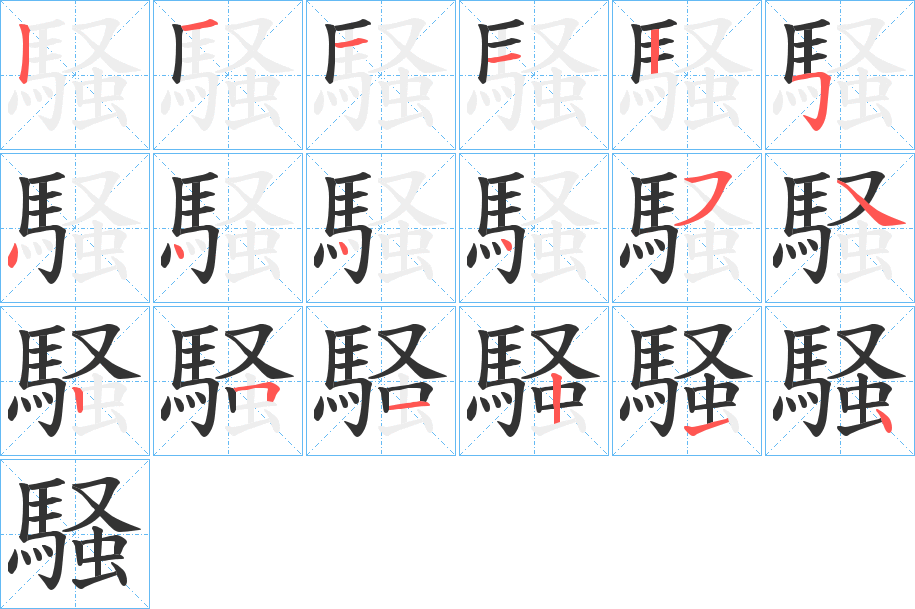 騒字的笔画顺序