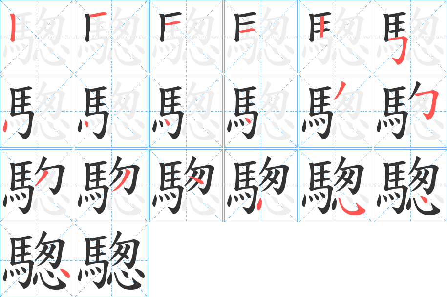 騘字的笔画顺序