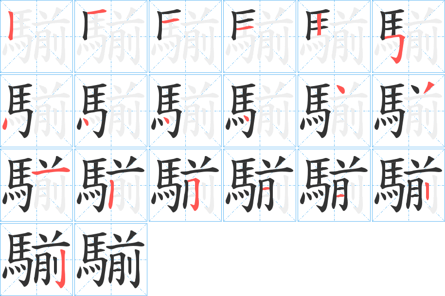騚字的笔画顺序