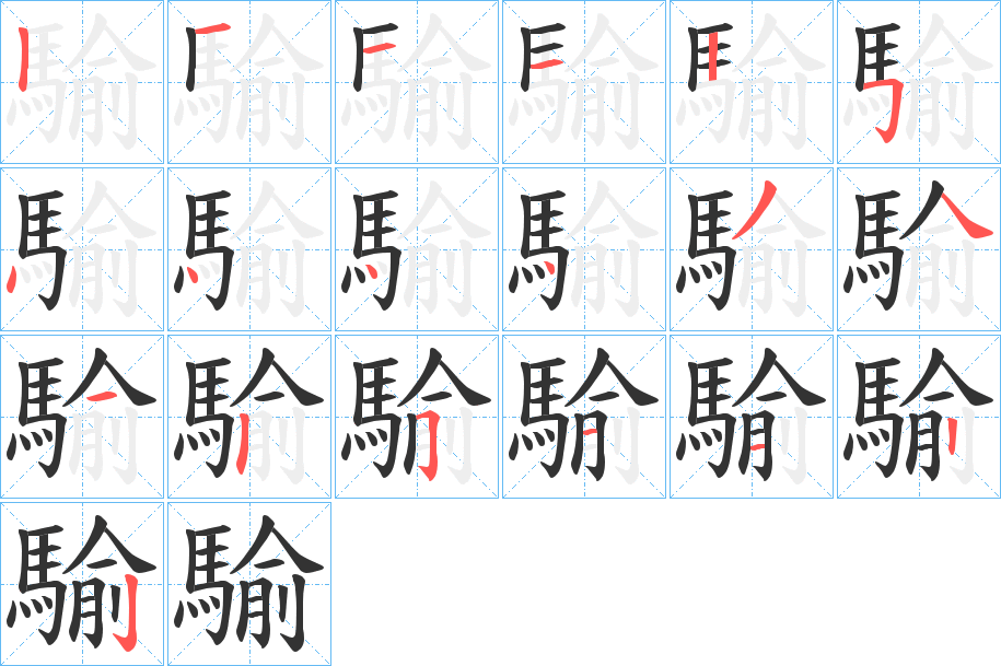 騟字的笔画顺序