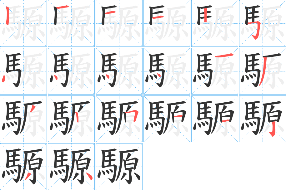 騵字的笔画顺序