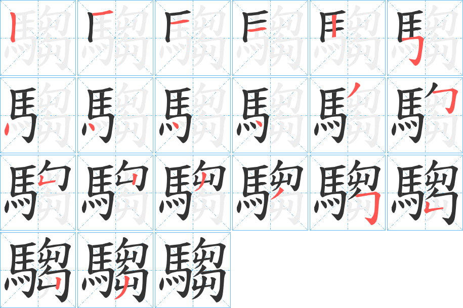 騶字的笔画顺序