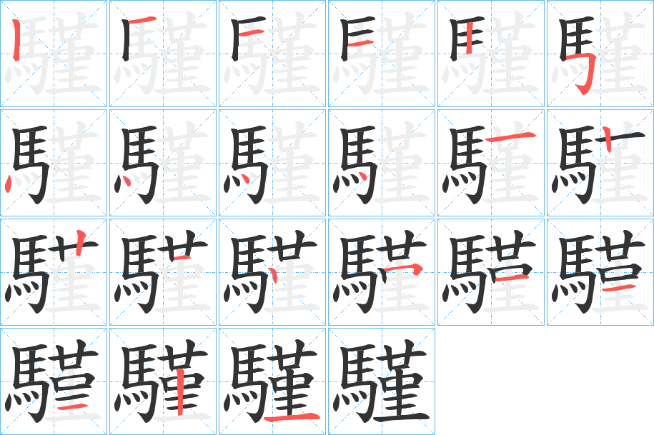 騹字的笔画顺序