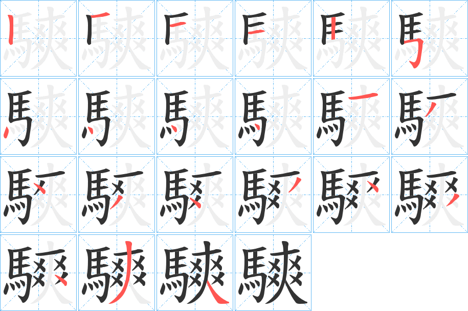 騻字的笔画顺序