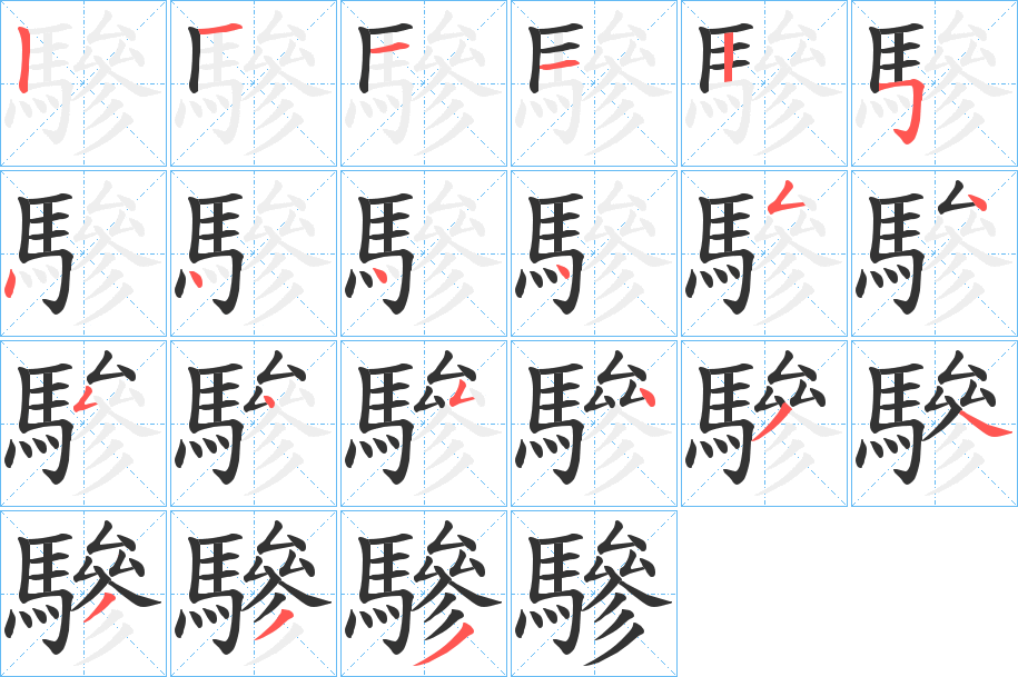 驂字的笔画顺序