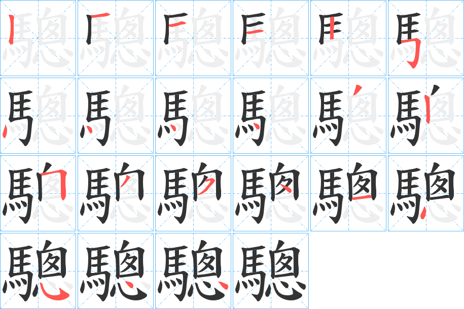 驄字的笔画顺序