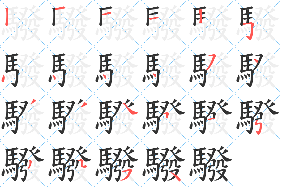 驋字的笔画顺序