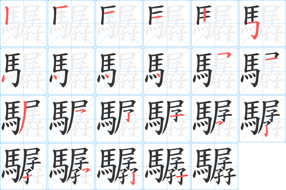 驏字的笔画顺序