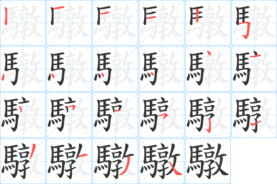 驐字的笔画顺序