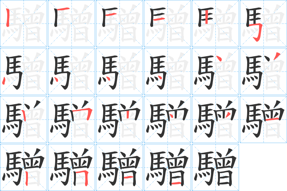 驓字的笔画顺序