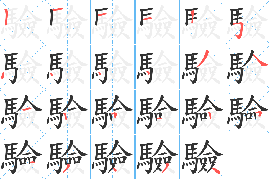 驗字的笔画顺序