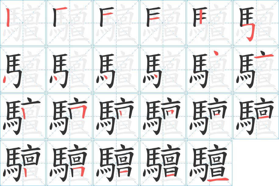 驙字的笔画顺序