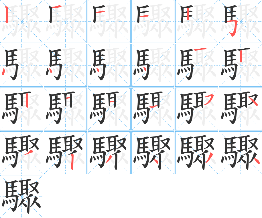驟字的笔画顺序