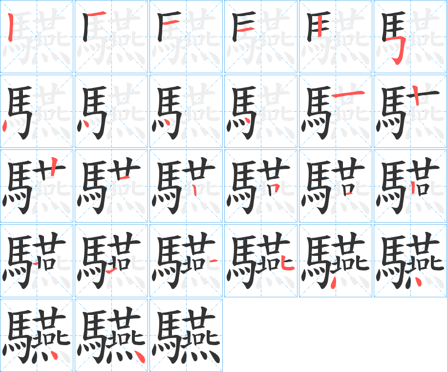 驠字的笔画顺序