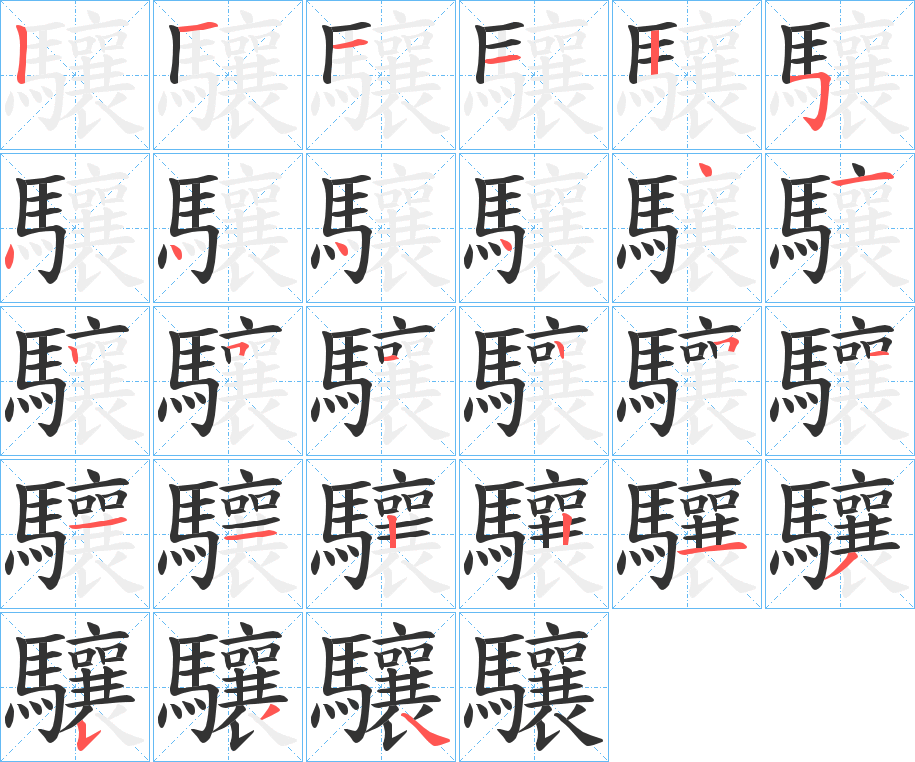 驤字的笔画顺序