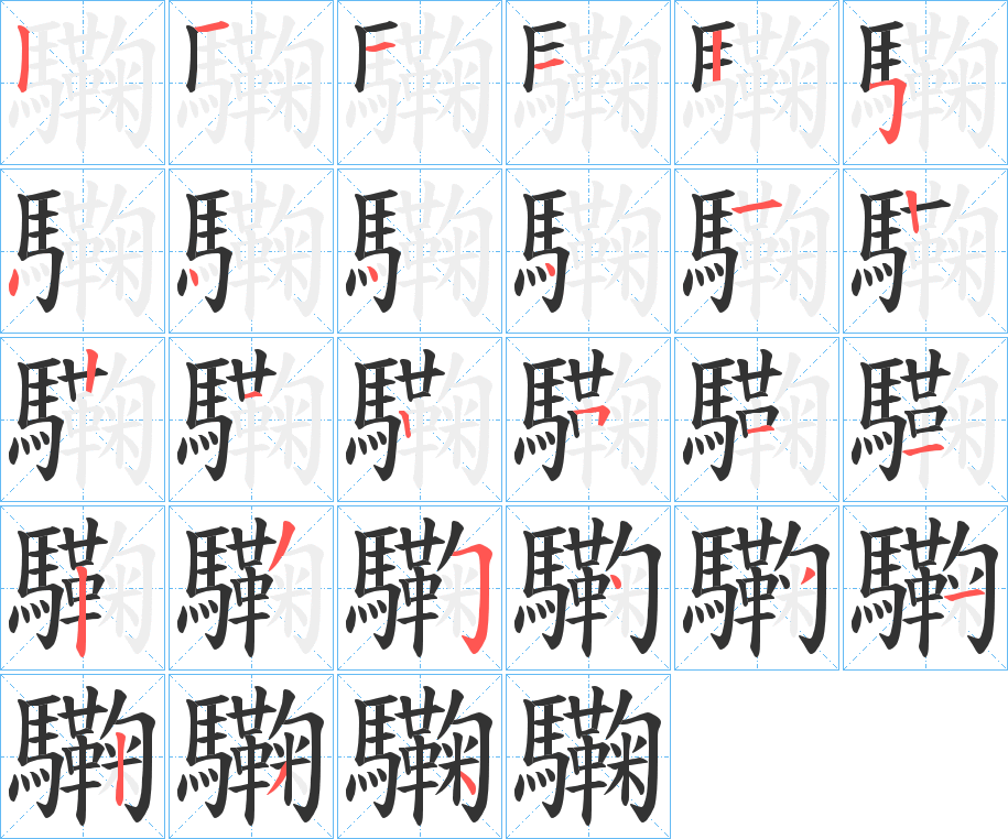 驧字的笔画顺序