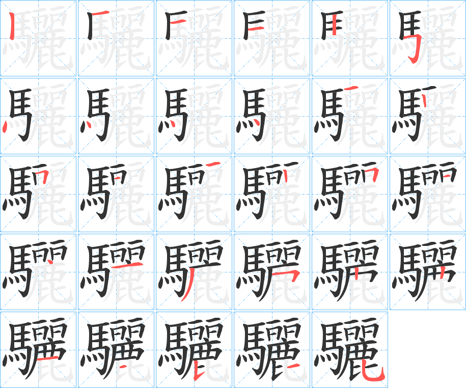 驪字的笔画顺序