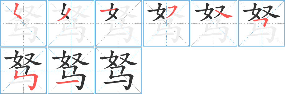 驽字的笔画顺序