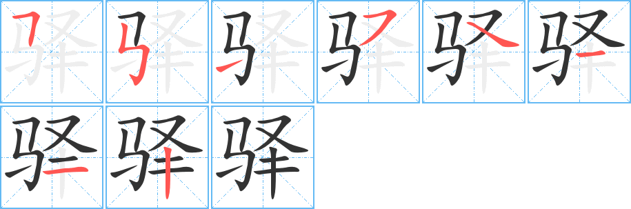 驿字的笔画顺序