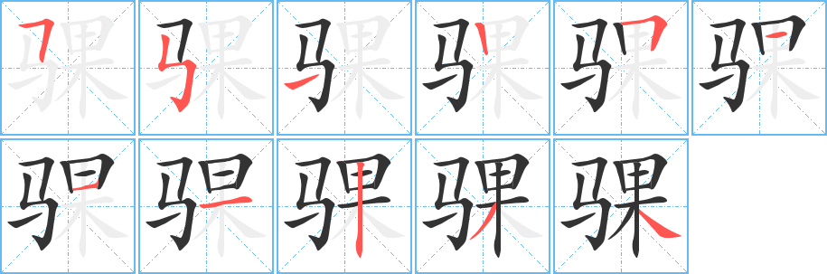 骒字的笔画顺序