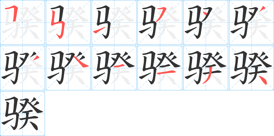 骙字的笔画顺序