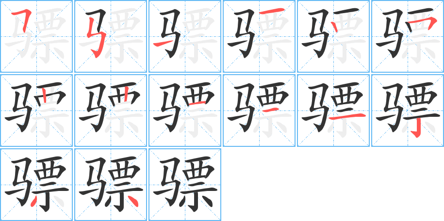 骠字的笔画顺序