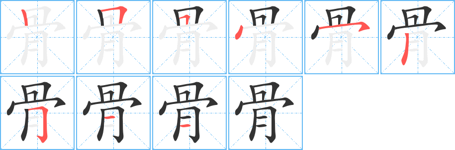 骨字的笔画顺序