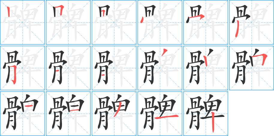 髀字的笔画顺序
