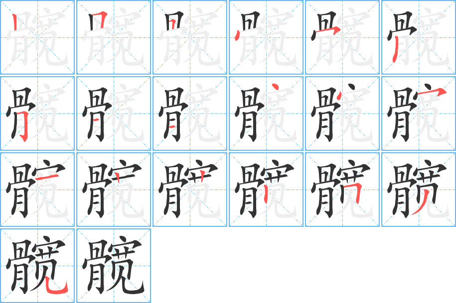 髋字的笔画顺序