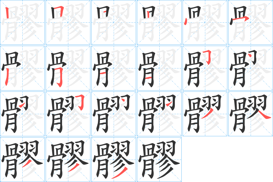 髎字的笔画顺序