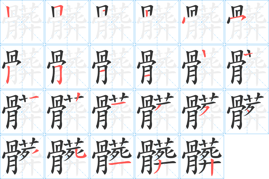 髒字的笔画顺序
