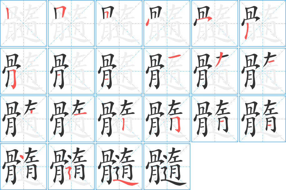 髓字的笔画顺序