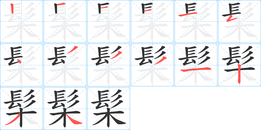 髤字的笔画顺序