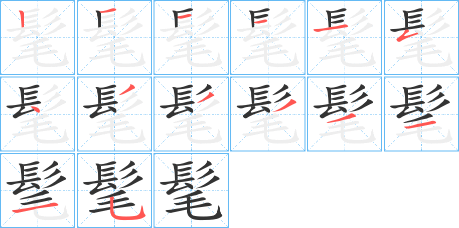 髦字的笔画顺序