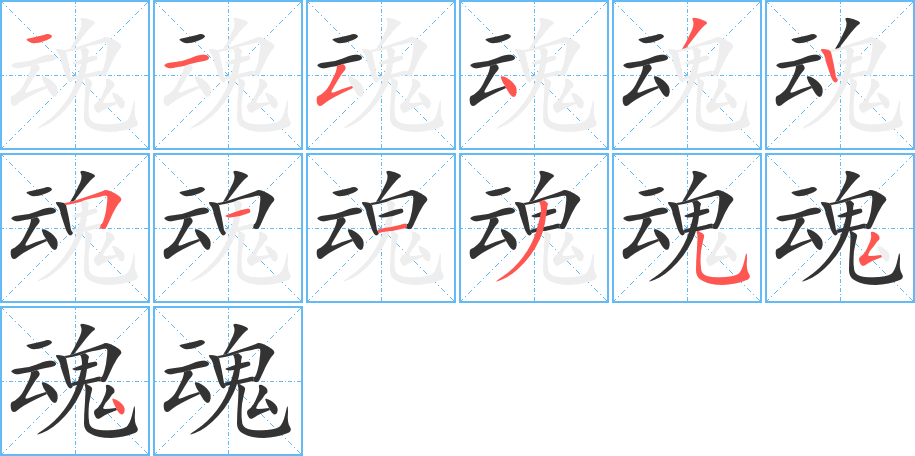 魂字的笔画顺序