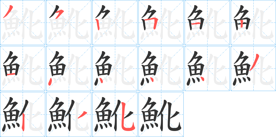 魤字的笔画顺序